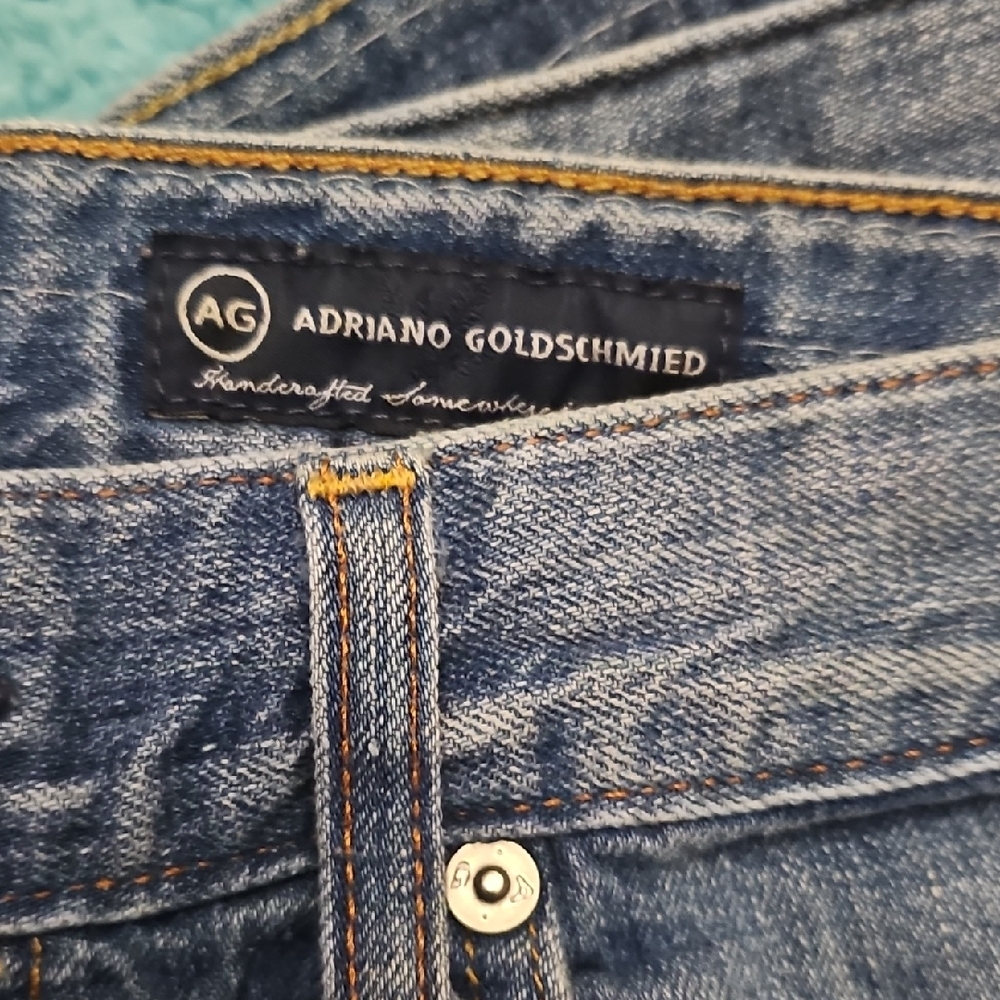 ⚜️2 Pair AG Adriano Goldschmied Distressed Blue Boyfriend Jeans - Picture 3 of 11